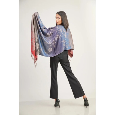 Radek's collection Шал в преливащи цветове и листа 4146