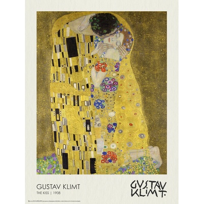 Plagát, Obraz - The Kiss (1908), Gustav Klimt, 45 × 60 cm