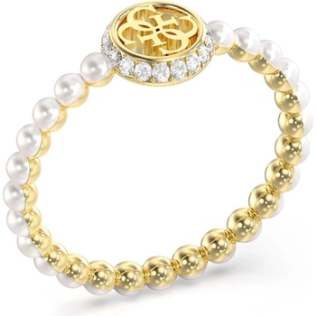 Guess pozlátený prsteň s perličkami Tiny Pearly JUBR05522JWYG
