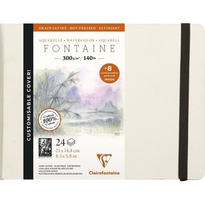 Clairefontaine Akvarelový album Fontaine Hot Pressed 21 x 16 cm 24 listov 300 g