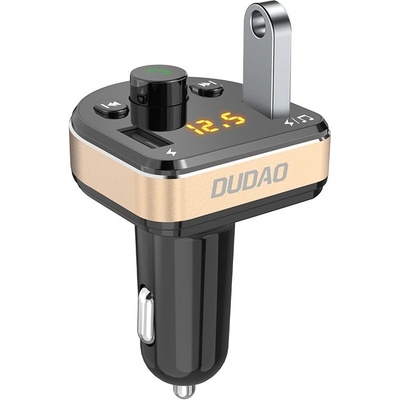 FM трансмитер Dudao R2Pro, Bluetooth, MP3, зарядно устройство 3.1A, 2x USB, черно (6970379615744)