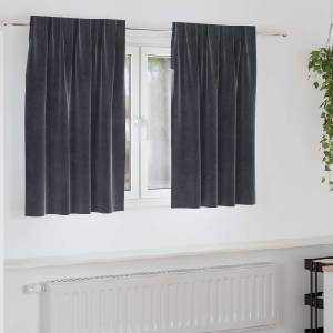 Pure Line Home Кадифени завеси в цвят антрацит с комбиниран перделък, 2 бр. , 140 x 140 см
