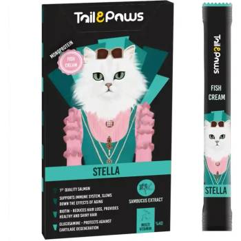 Image 1 of STELLA - Fish (Salmon) & Multi Vitamins - кремообразно лакомство за котки със сьомга и мултивитамини 5 x 15 гр