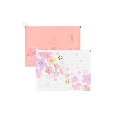M-G Obal na dokumenty A4 PP so zipsom Sakura time, mix