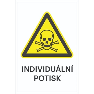 Varovné značení, varování před toxickými látkami, s možností individuálního textu – plast, 200×300 mm