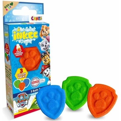 Craze INKEE Paw Patrol bomba do kúpeľa pre deti 3x15 g