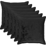 vidaXL Калъфка за възглавница 6 pcs HOUTEN Черно 70 x 70 cm Фланела (921502)