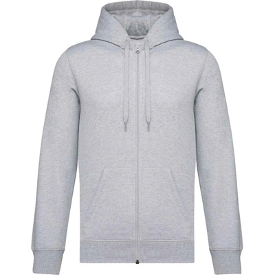 Kariban UNISEX HOODIE mikina na zip s kapuci Oxford šedá