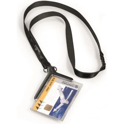 Visačka na plastovú kartu s remienkom DURABLE CARD HOLDER DE LUXE 85x54mm 10ks