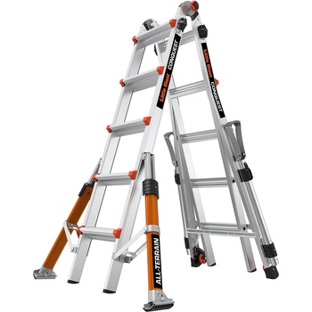 Little Giant Ladder Телескопична алуминиева стълба Little Giant Conquest 2.0 PRO M22, с обезопасителни релси, 4x5 стъпала (16332EN-018)