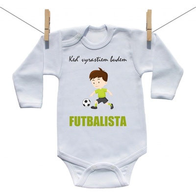 Boodyy Body s dlhým rukávom Keď vyrastiem budem futbalista