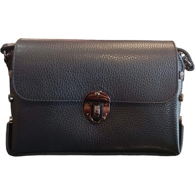 Vera Pelle střední kožená crossbody se cvočky 8331 blk černá