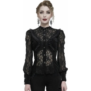 Devil fashion дамска риза devil fashion - Черна, полупрозрачна готик - esht01501