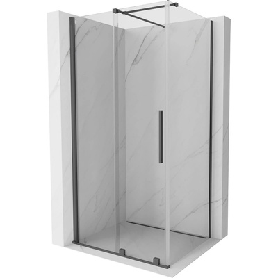 Mexen Velar плъзгаща се душ кабина 120 x 70 см, прозрачна, четкано сиво (871-120-070-01-66)
