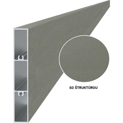 Hliníková plotová lamela 100x16 mm, tvar obdélník, šedá RAL9007, se strukturou 3m +/- 5mm (AL-PV3-SS-3)