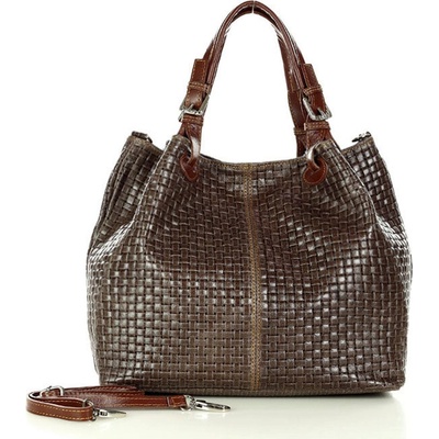 Mazzini GENUINE LEATHER Italská kožená taška GIULIA káva hnědá