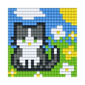 Bright Toys Мозайка с пиксели Bright Toys, 24x24 пиксела - Коте и цветя (BT24006)