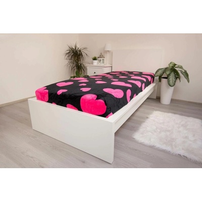 Jerry Fabrics Plachta mikroplyš Srdce Polyester 90x200