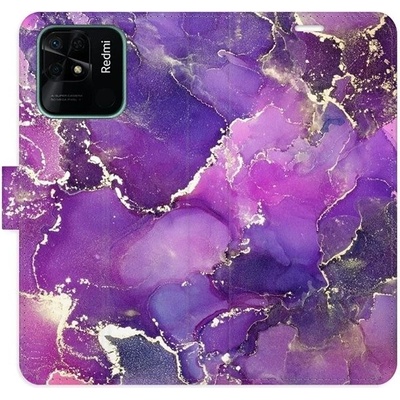 Pouzdro iSaprio flip Purple Marble Xiaomi Redmi 10C