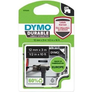 DYMO Етикетираща лента за машини, 12 mm x 3 m, издръжлива, DYMO "D1", черно-бяла 1978365 (1978365)
