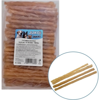 JUKO Snacks Tyčinka byvolia 12,5 cm 9 10 mm 100 ks