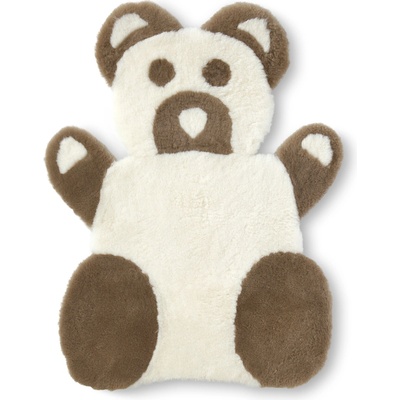 Wooline panda z ovčích koží biela/svetlo hnedá
