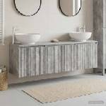vidaXL Комплект шкафове за баня 3 бр. Бетонно сиво 49, 5 x 44, 5 x 65 см (3405690)