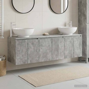 vidaXL Комплект шкафове за баня 3 бр. Бетонно сиво 49, 5 x 44, 5 x 65 см (3405690)