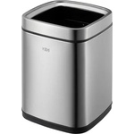 EKO-Europe Квадратен кош за отпадъци EKO LAGUNA отворен (9 л) - хром мат (EKO 908809 - Matt s/s)