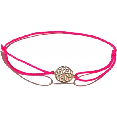 Blink-Blink Šnúrkový náramok s príveskom MANDALA z bieleho zlata 6328BRuG