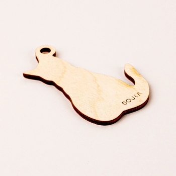 SOJKA Dřevěná vůně do auta - Kočka s ouškem