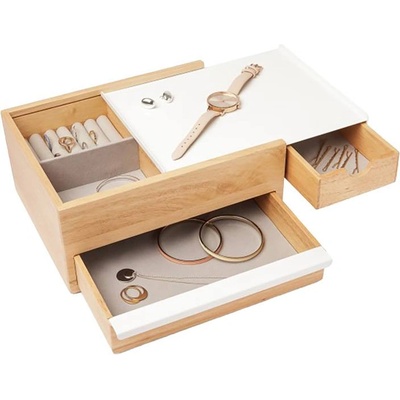 Umbra Кутия за бижута на две нива Umbra Stowit, цвят натурален и бял (290245-668)