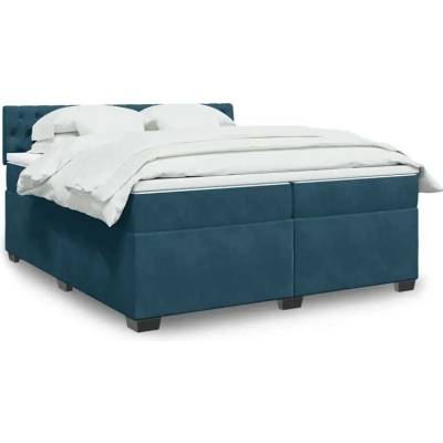 vidaXL 11461.3286412 Boxspring postel s matrací modrá samet