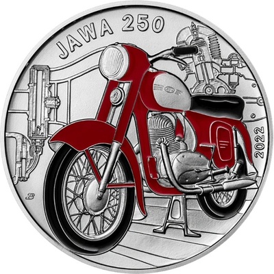 Česká mincovna Strieborná minca 500 Kč Motocykl Jawa 250 2022 Standard 25 g