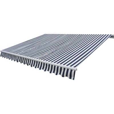 Greatstore Skládací markýza na ruční ovládání 300 cm modro-bílá