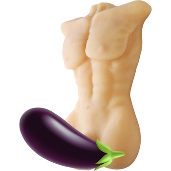 HISMITH STOY0470 Male Body Torso 3D Realistic Sex Toy Doll with Big Dildo Skin