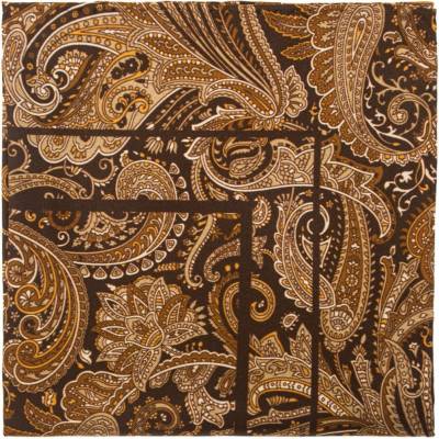 Hnědý kapesníček do saka s barevným paisley vzorem
