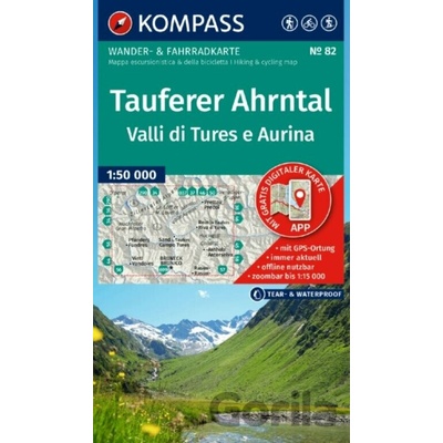 Tauferer Ahrntal, Valli di Tures e Aurina (Kompass - 82) - turistická mapa