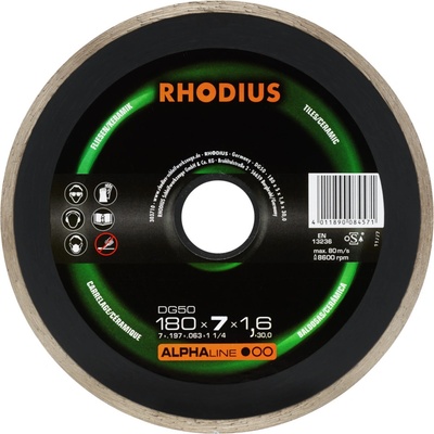 RHODIUS Diamantový řezný kotouč DG50 180 x 5,0 x 1,6 x 30,00 ALPHAline 303710