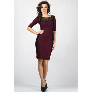 Image 1 of Rumena Дамска рокля с деколте и странични ленти от дантела -bf rumena