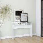 vidaXL Конзолна маса, бял гланц, 105x30x80 см, инженерно дърво (808311)