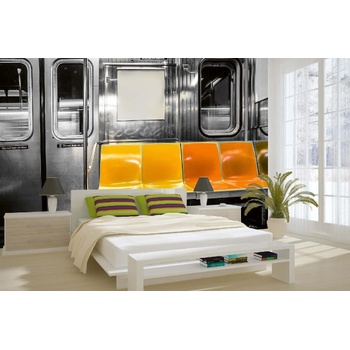 DIMEX ART s. r. o Самозалепваща се флизелинова фототапета цветни седалки в метрото 375 x 250 см