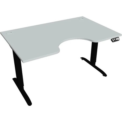 Hobis Office Pro psací stůl Motion MS ERGO 2 Šířka: 140 cm, Barva desky: šedá, Barva kovu: černá RAL 9005 Šířka 120-180 cm / 27 barevných variant