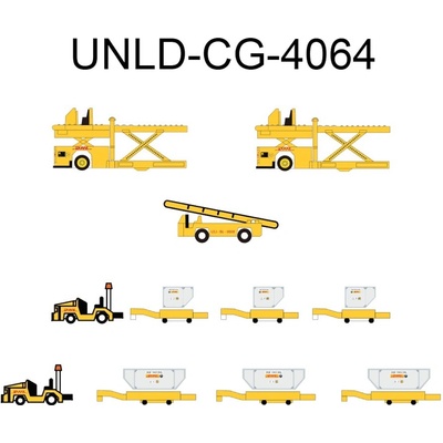 JC Wings Airport Accessories Cargo Container Set DHL 1:400