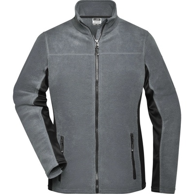 James & Nicholson mikina JN 841 Strong na zip mikrofleecová dámská černá/carbon