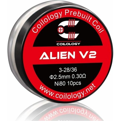 Coilology predmotané špirálky Alien V2 Ni80 10ks 0,30 0,34ohm