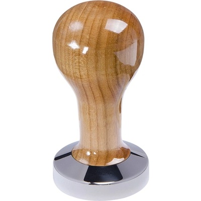 Buna Café tamper čerešňa lak, nerez lesk, plochý 53 mm