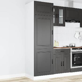 vidaXL Кухненски шкаф Porto, черен, инженерно дърво (854108)