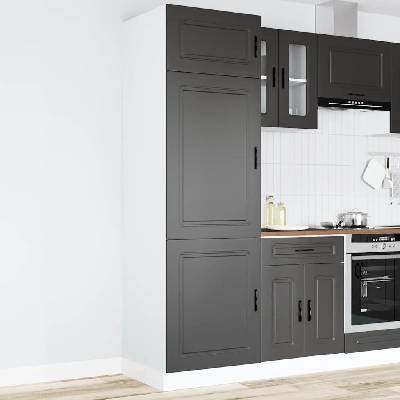 vidaXL Кухненски шкаф Porto, черен, инженерно дърво (854108)