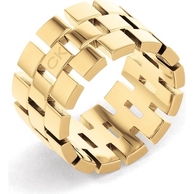 Calvin Klein pozlátený prsteň Geometric 35000325